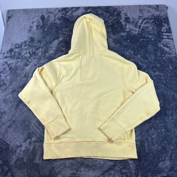 Abercrombie & Fitch Heavyweight Muscle Hoodie Yellow Spellout Men's XL Waffle - Picture 11 of 14
